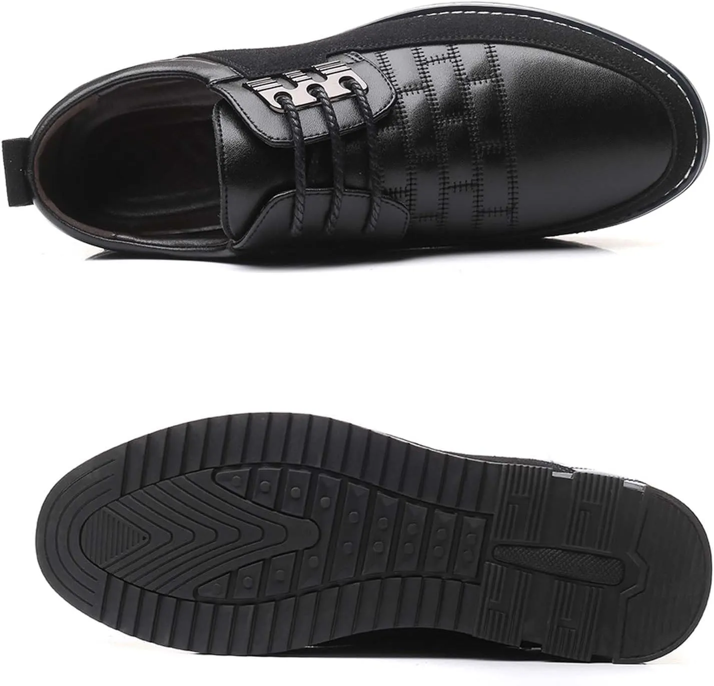 Mens Dress Shoes Casual Business Oxford Derby Orthopedic Leather Shoes Simple Lace-up Walk Loafers Flats Shoes for Men