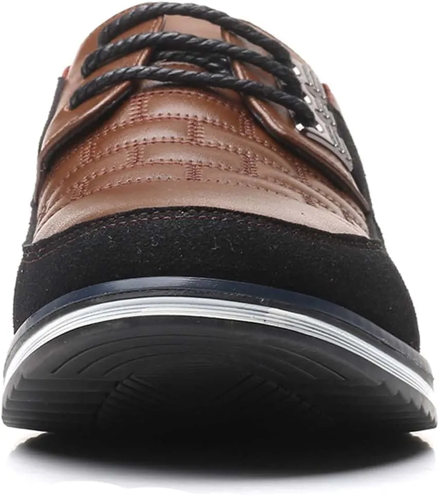 Mens Dress Shoes Casual Business Oxford Derby Orthopedic Leather Shoes Simple Lace-up Walk Loafers Flats Shoes for Men
