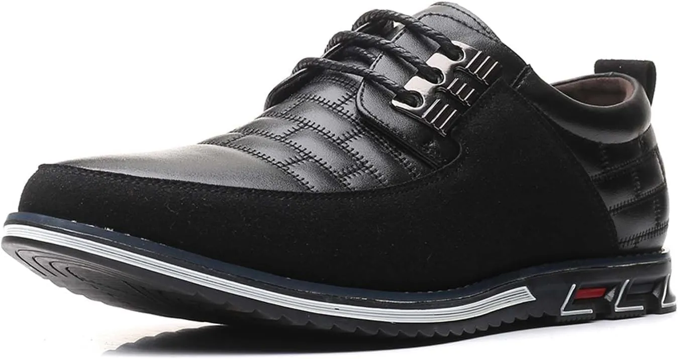 Mens Dress Shoes Casual Business Oxford Derby Orthopedic Leather Shoes Simple Lace-up Walk Loafers Flats Shoes for Men