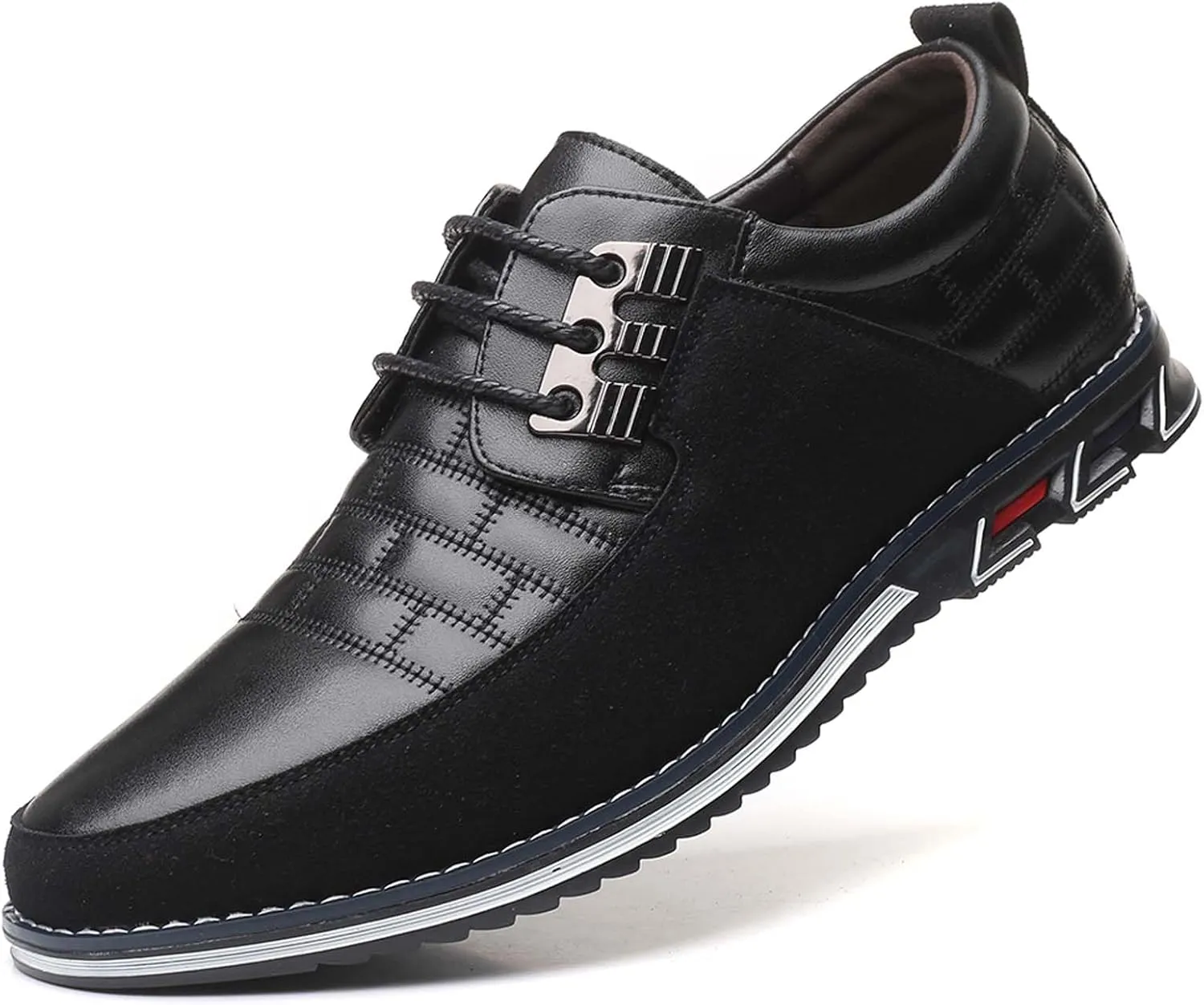 Mens Dress Shoes Casual Business Oxford Derby Orthopedic Leather Shoes Simple Lace-up Walk Loafers Flats Shoes for Men