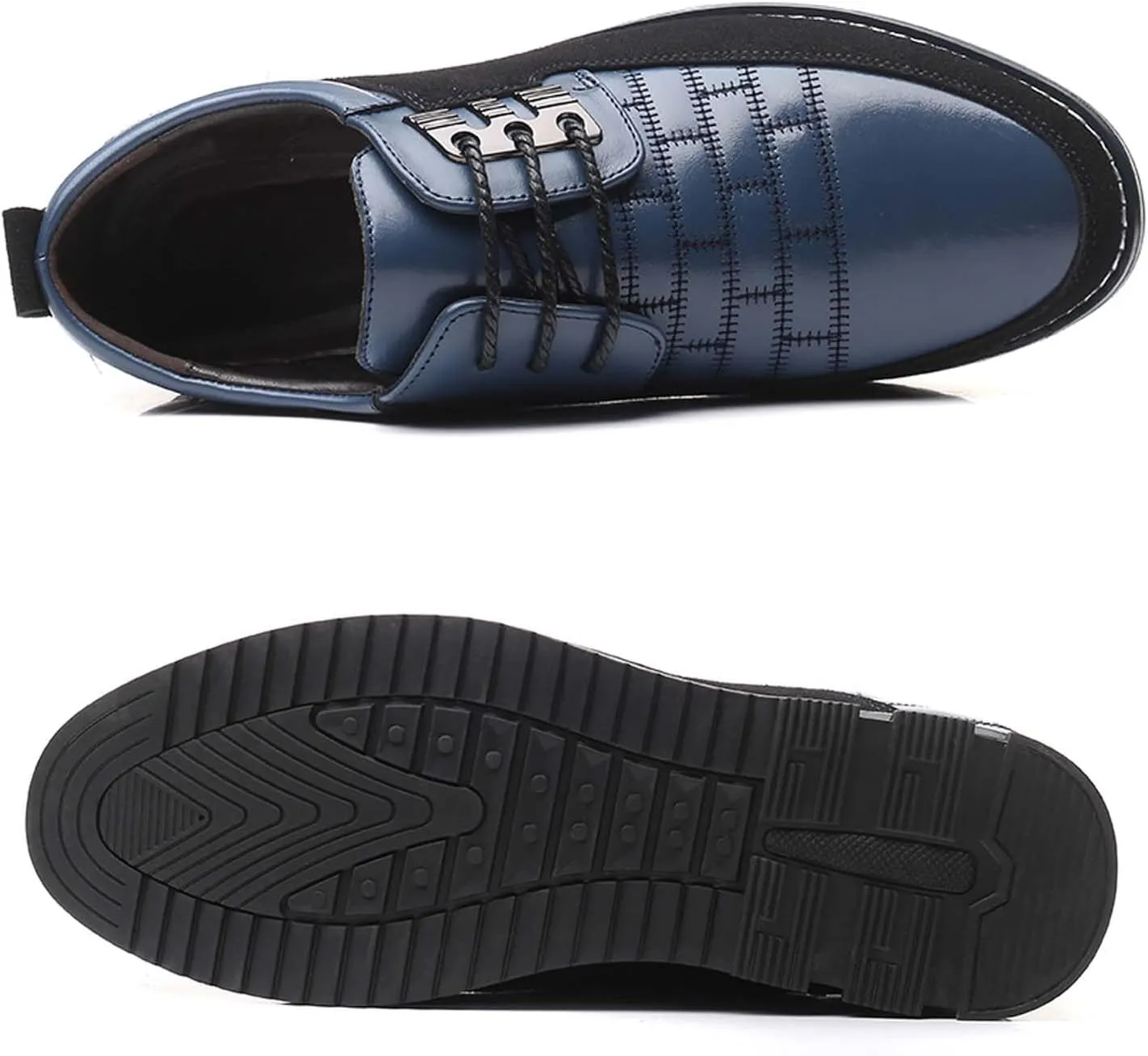 Mens Dress Shoes Casual Business Oxford Derby Orthopedic Leather Shoes Simple Lace-up Walk Loafers Flats Shoes for Men