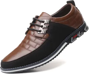 Mens Dress Shoes Casual Business Oxford Derby Orthopedic Leather Shoes Simple Lace-up Walk Loafers Flats Shoes for Men
