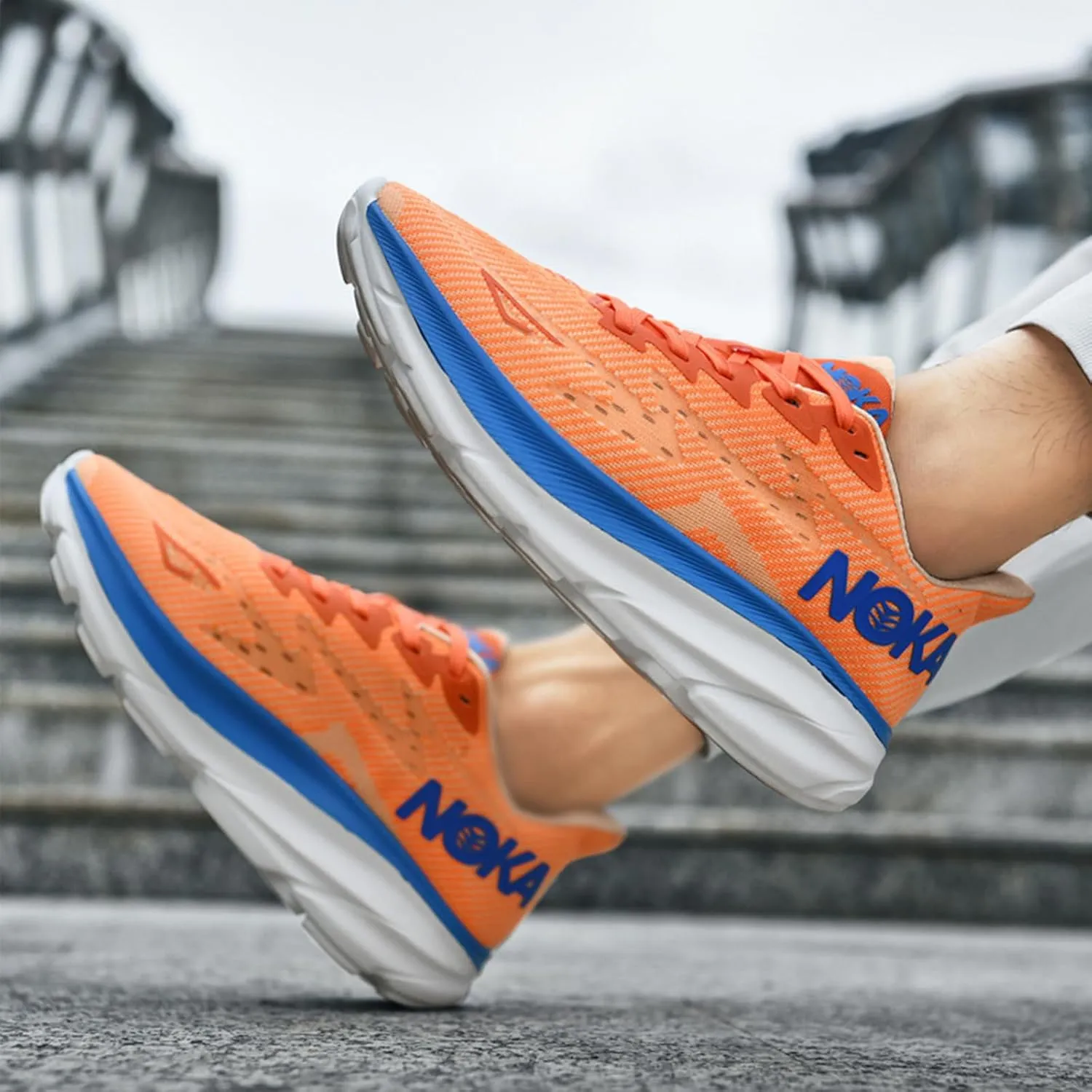 Men's Fashion Sneakers Breathable Mesh Running Shoes Cushioned Athletic Sneakers Non Slip Soft Sole Casual Athletic Walking Shoes