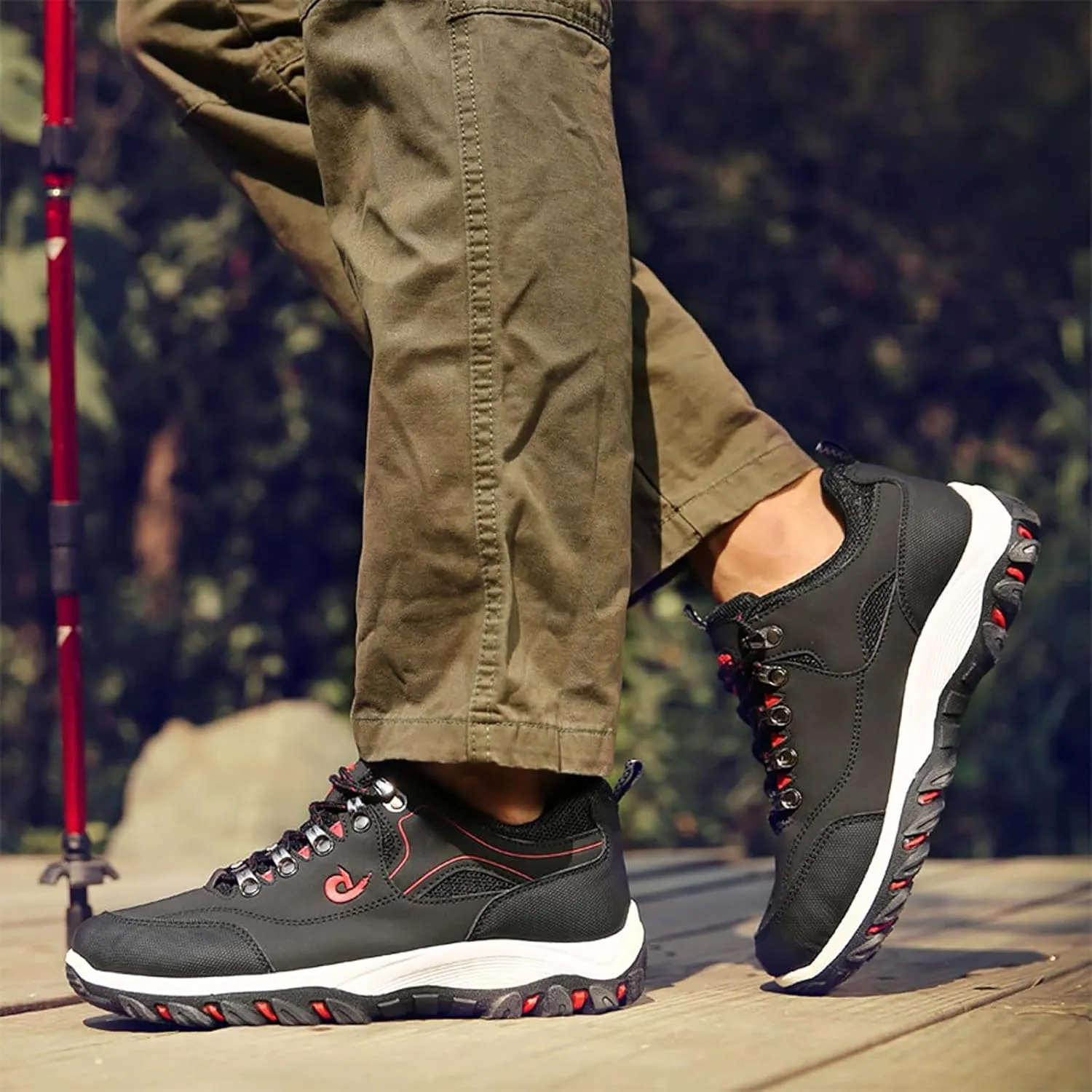Men’s Hiking Shoes Breathable Lightweight Walking Shoes Slip on Workout Shoes for Trekking Camping Walking Fishing