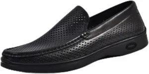 Men's Hollow Casual Dress Loafers Classic Slip-on Formal Shoes Mens Commuter Slip-Resistant Lightweight Breathable Easy to Walk