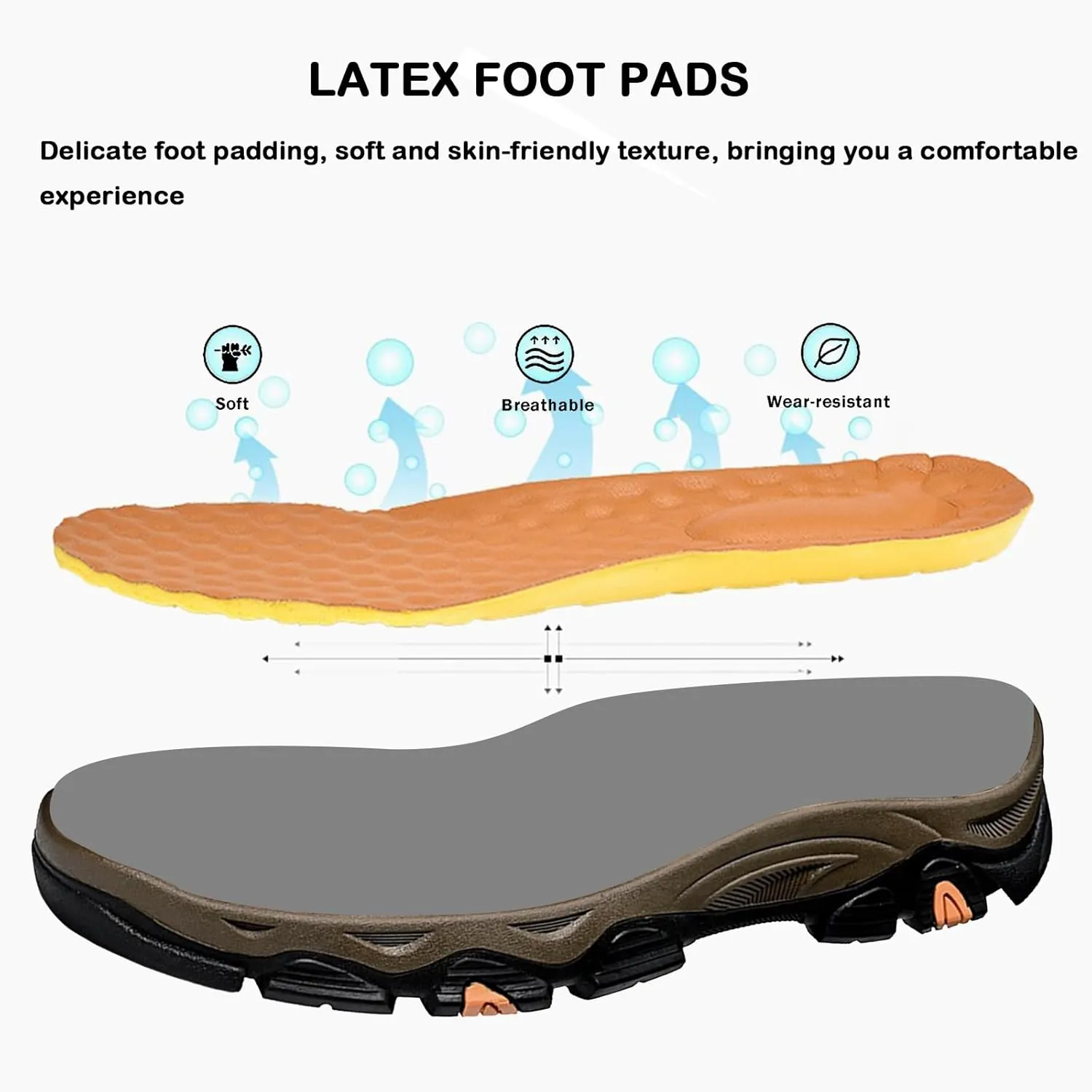 Men's Leather Dress Loafers Slip On Waterproof Boots for Men, Non Slip Lightweight Breathable Business Hiking Shoes for Wedding Walking Travel