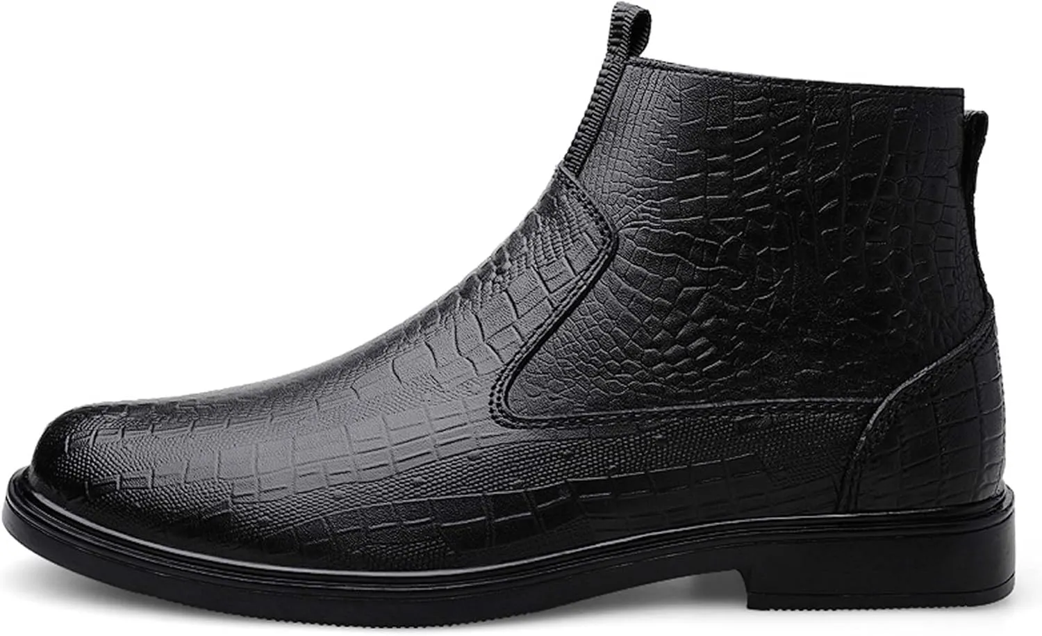 Men's Lightweight Breathable Loafers Wide Version Casual Shoes Comfortable Non Slip Leather Shoes Black