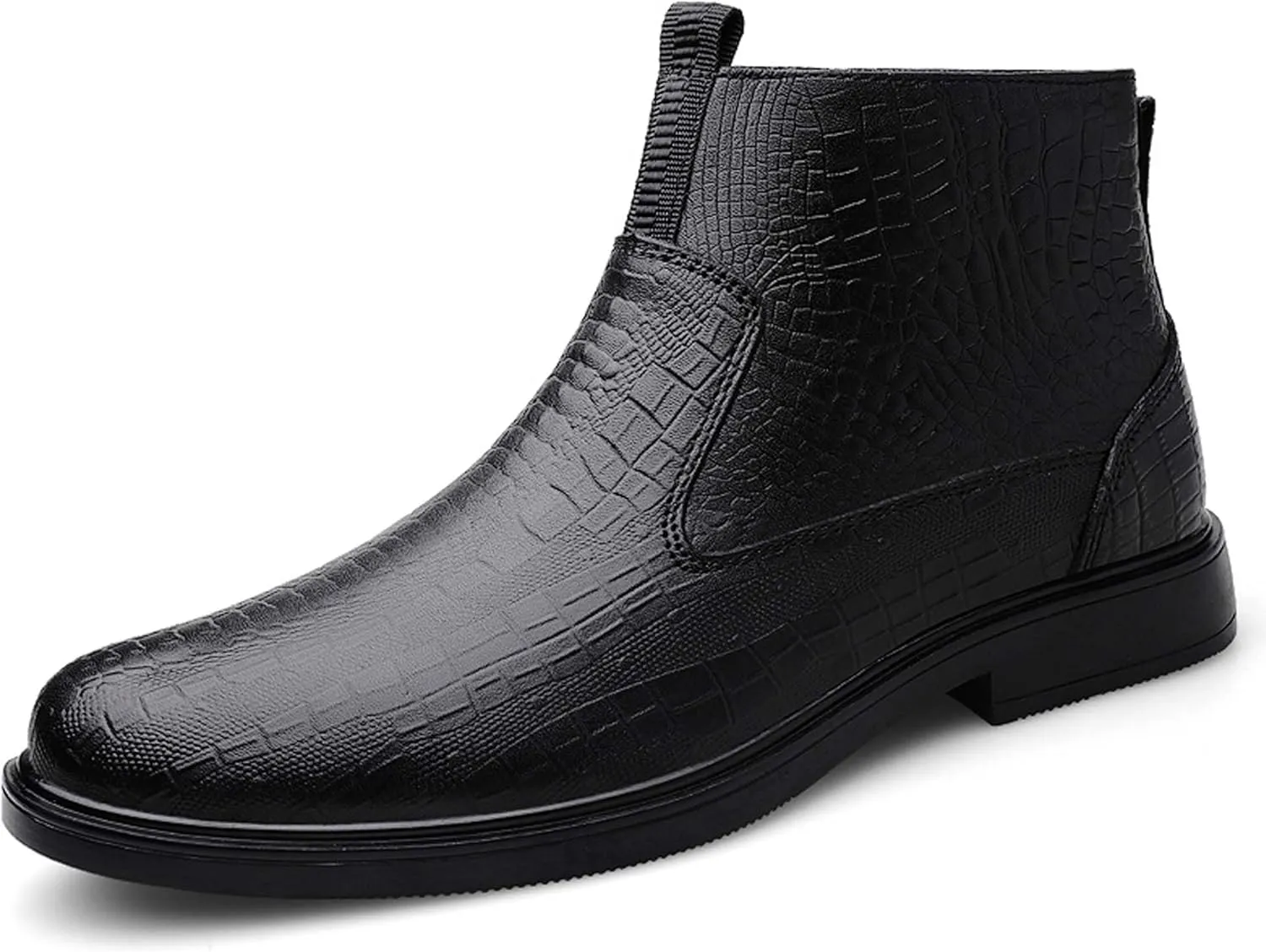 Men's Lightweight Breathable Loafers Wide Version Casual Shoes Comfortable Non Slip Leather Shoes Black