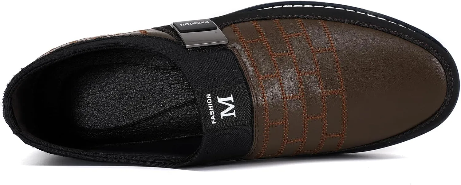 Men's Loafers Casual Slip On Shoes Soft Dress Loafers for Men Leather Comfort Lightweight Driving Travel Walking Shoes for Adult Male