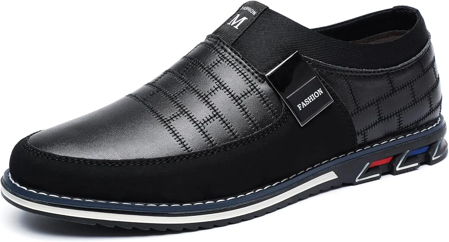 Men's Loafers Casual Slip On Shoes Soft Dress Loafers for Men Leather Comfort Lightweight Driving Travel Walking Shoes for Adult Male