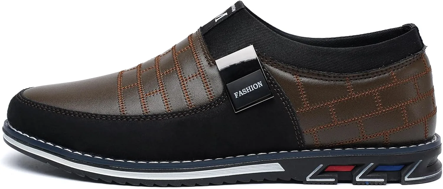 Men's Loafers Casual Slip On Shoes Soft Dress Loafers for Men Leather Comfort Lightweight Driving Travel Walking Shoes for Adult Male