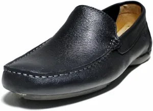 Men's Loafers Genuine Leather Stitching Details Round Toe Rubber Sole Suede Vamp Simple Lightweight Flat Heel Slip Resistant Casual Slip-on