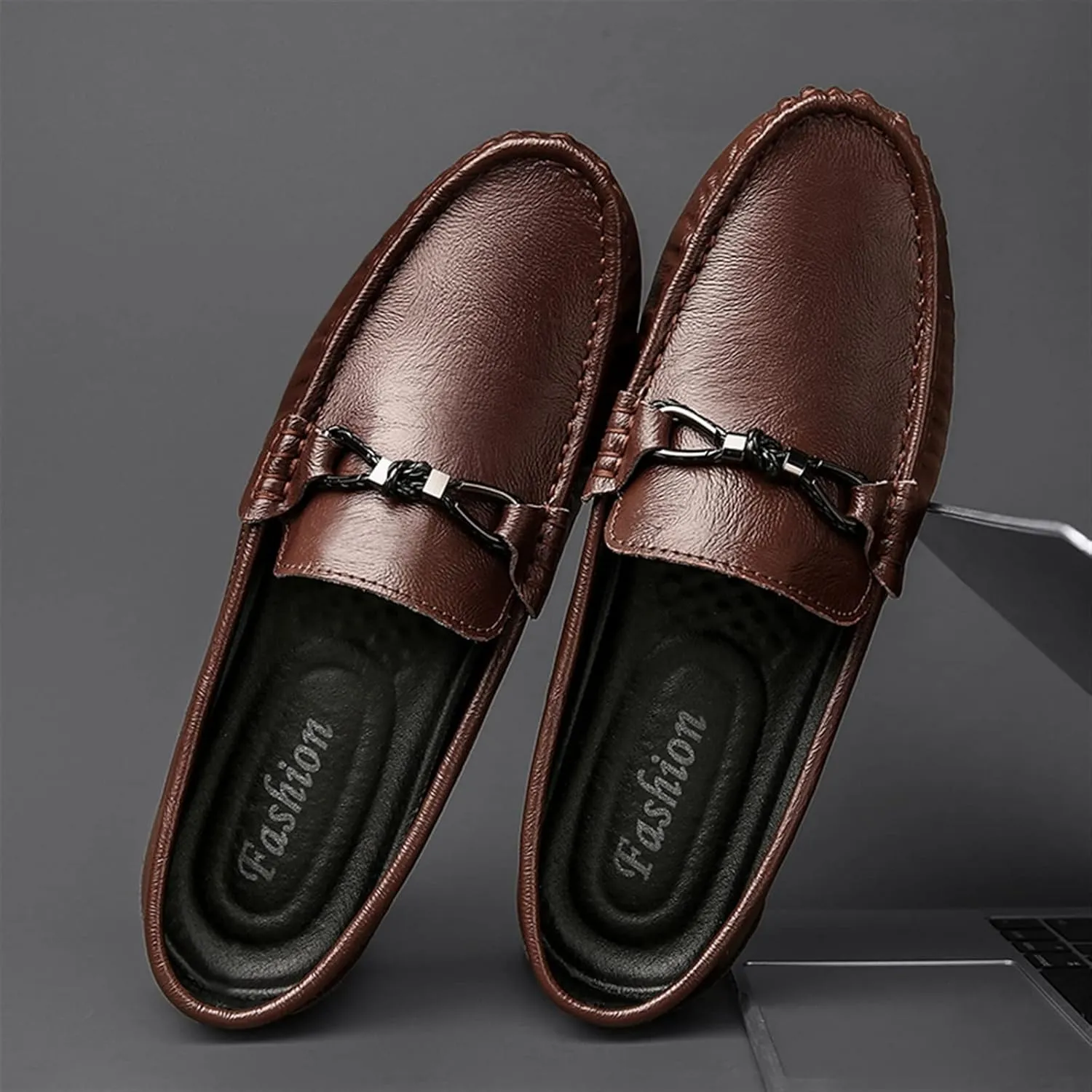 Men's Loafers Lightweight Simple Driving Loafers Leather Anti-Slip Slip Resistant Comfortable Wedding Slip-ons