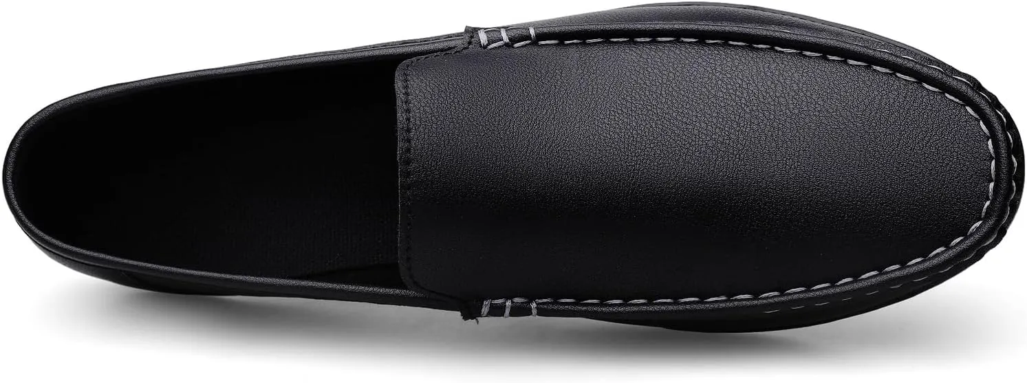 Mens Loafers Round Toe Vegan Leather Solid Color Anti-Slip Comfortable Lightweight Party Slip-ons
