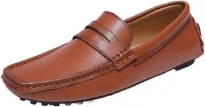 Men's Loafers Shoes Penny Loafers Simple Round Toe Vegan Leather Comfortable Lightweight Resistant Classic Slip On