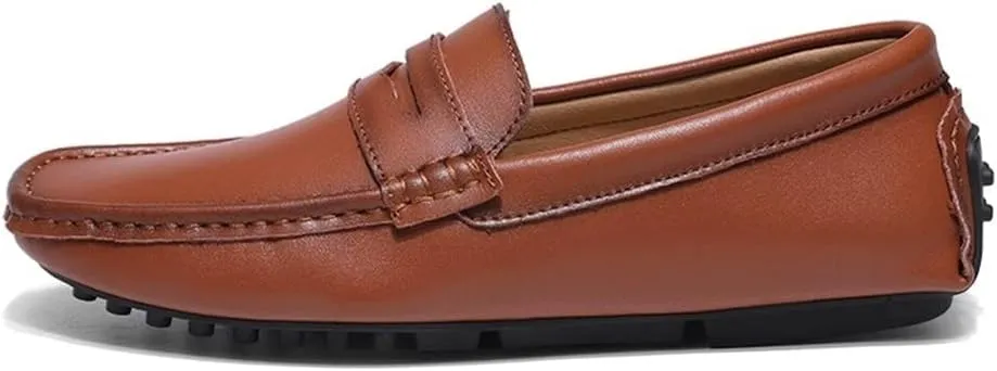 Men's Loafers Shoes Penny Loafers Simple Round Toe Vegan Leather Comfortable Lightweight Resistant Classic Slip On