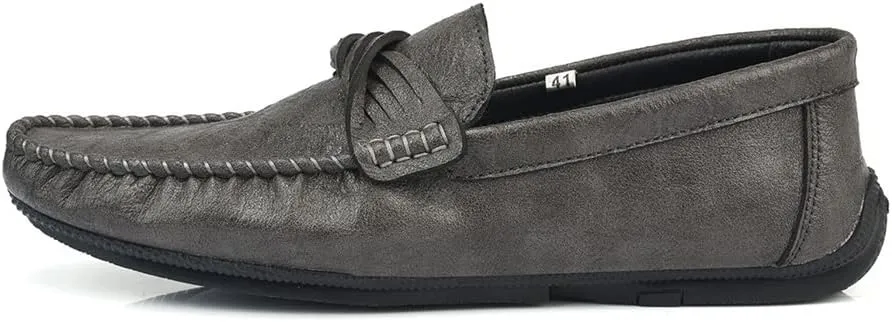 Men's Loafers Shoes Round Toe Penny Moccasins Loafers Simple Vegan Leather Anti-Slip Comfortable Flat Heel Casual Slip On