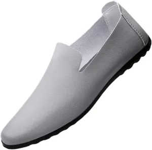 Men's Loafers Shoes Round Toe Solid Color Vegan Leather Smoking Loafers Resistant Comfortable Anti-Slip Wedding Slip On