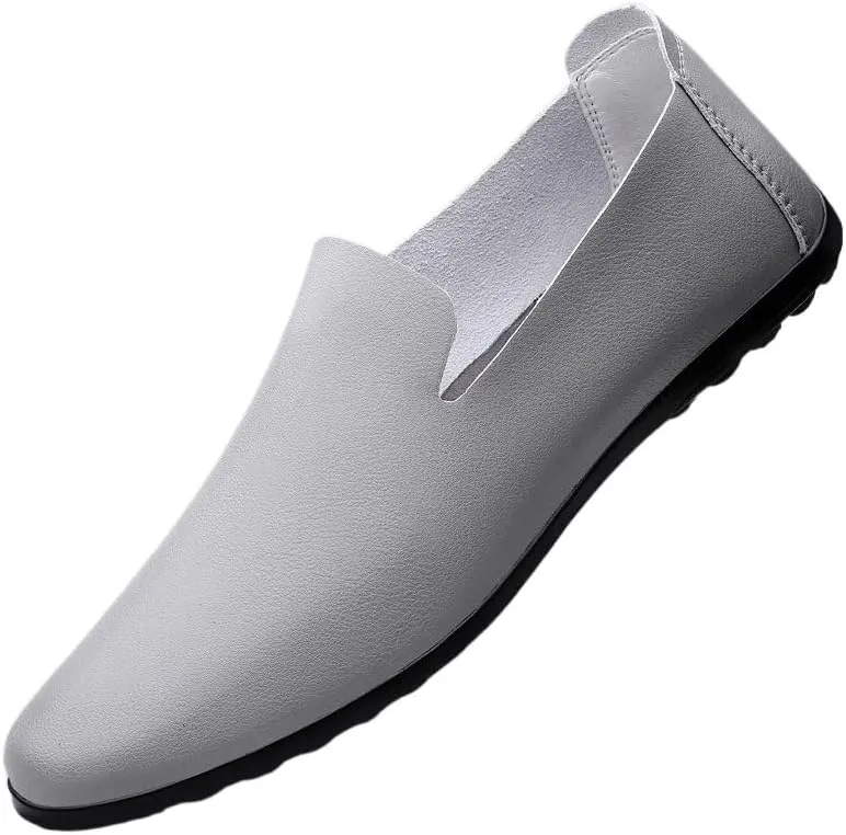Men's Loafers Shoes Round Toe Solid Color Vegan Leather Smoking Loafers Resistant Comfortable Anti-Slip Wedding Slip On
