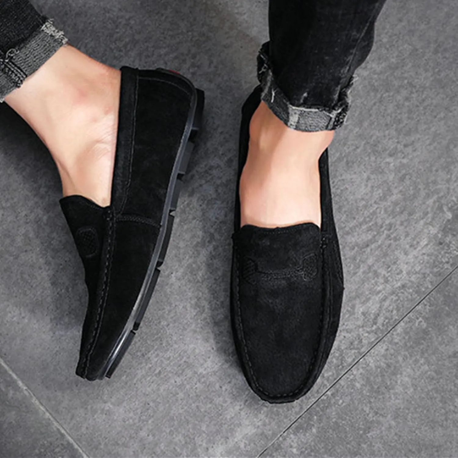 Men's Loafers Slip on Shoes Soft Sole Genuine Leather Driving Shoes Casual Penny Loafers for Men