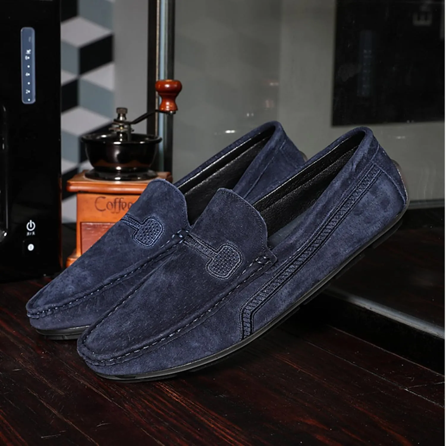 Men's Loafers Slip on Shoes Soft Sole Genuine Leather Driving Shoes Casual Penny Loafers for Men