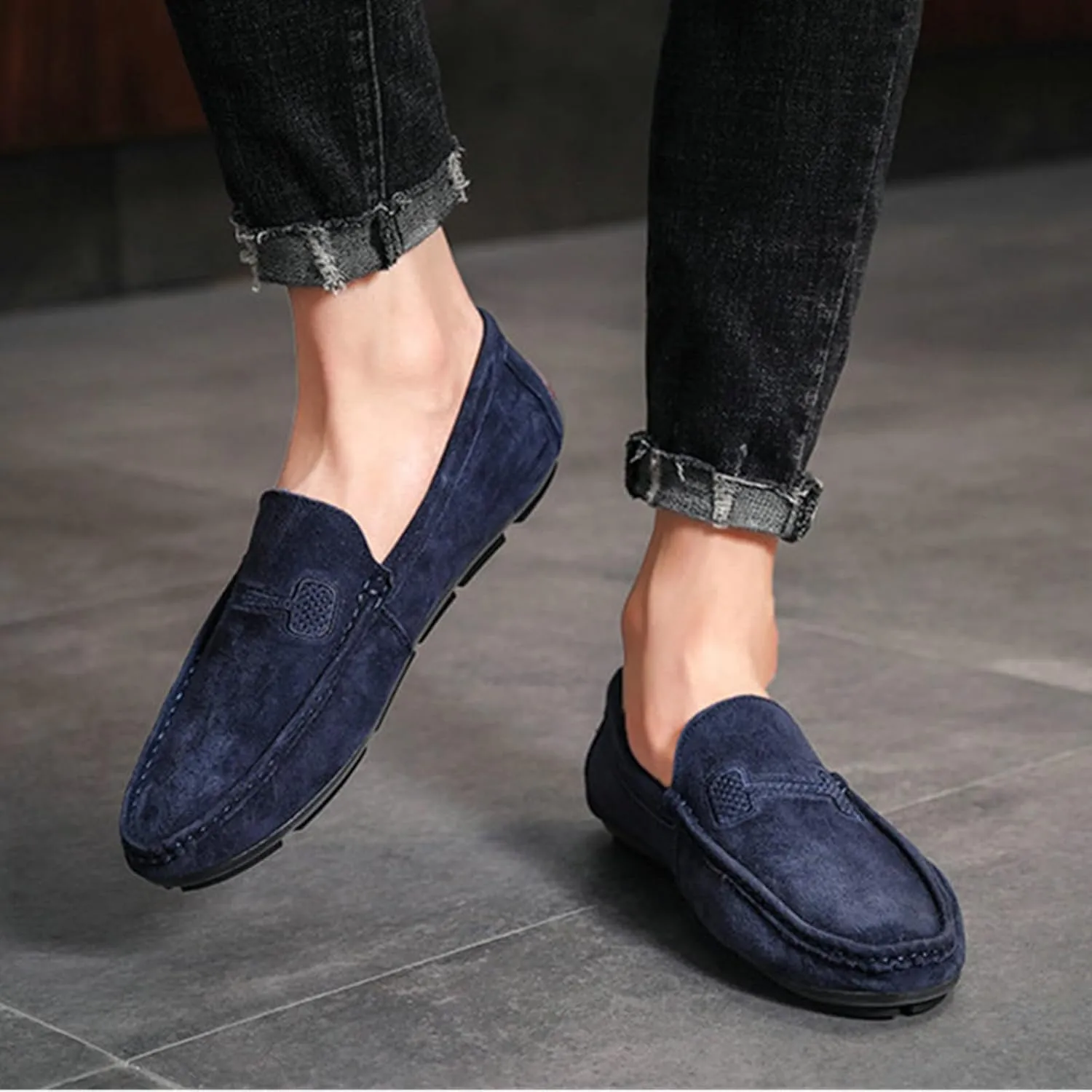 Men's Loafers Slip on Shoes Soft Sole Genuine Leather Driving Shoes Casual Penny Loafers for Men