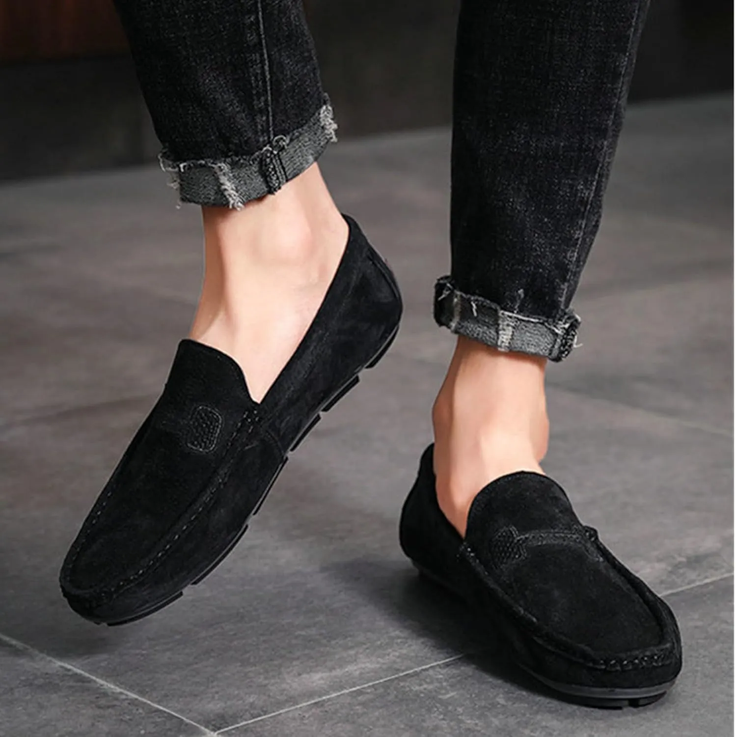 Men's Loafers Slip on Shoes Soft Sole Genuine Leather Driving Shoes Casual Penny Loafers for Men