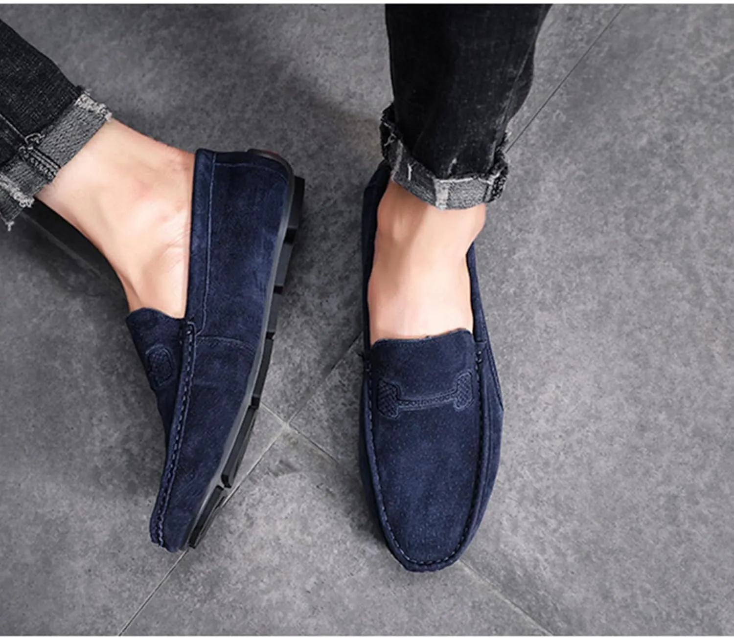 Men's Loafers Slip on Shoes Soft Sole Genuine Leather Driving Shoes Casual Penny Loafers for Men