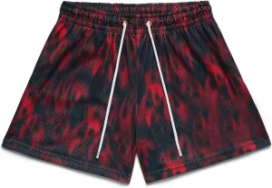 Mens Mesh Workout Shorts with Paisley Graphic Print Lightweight Athletic Running Shorts Quick-Dry for Basketball
