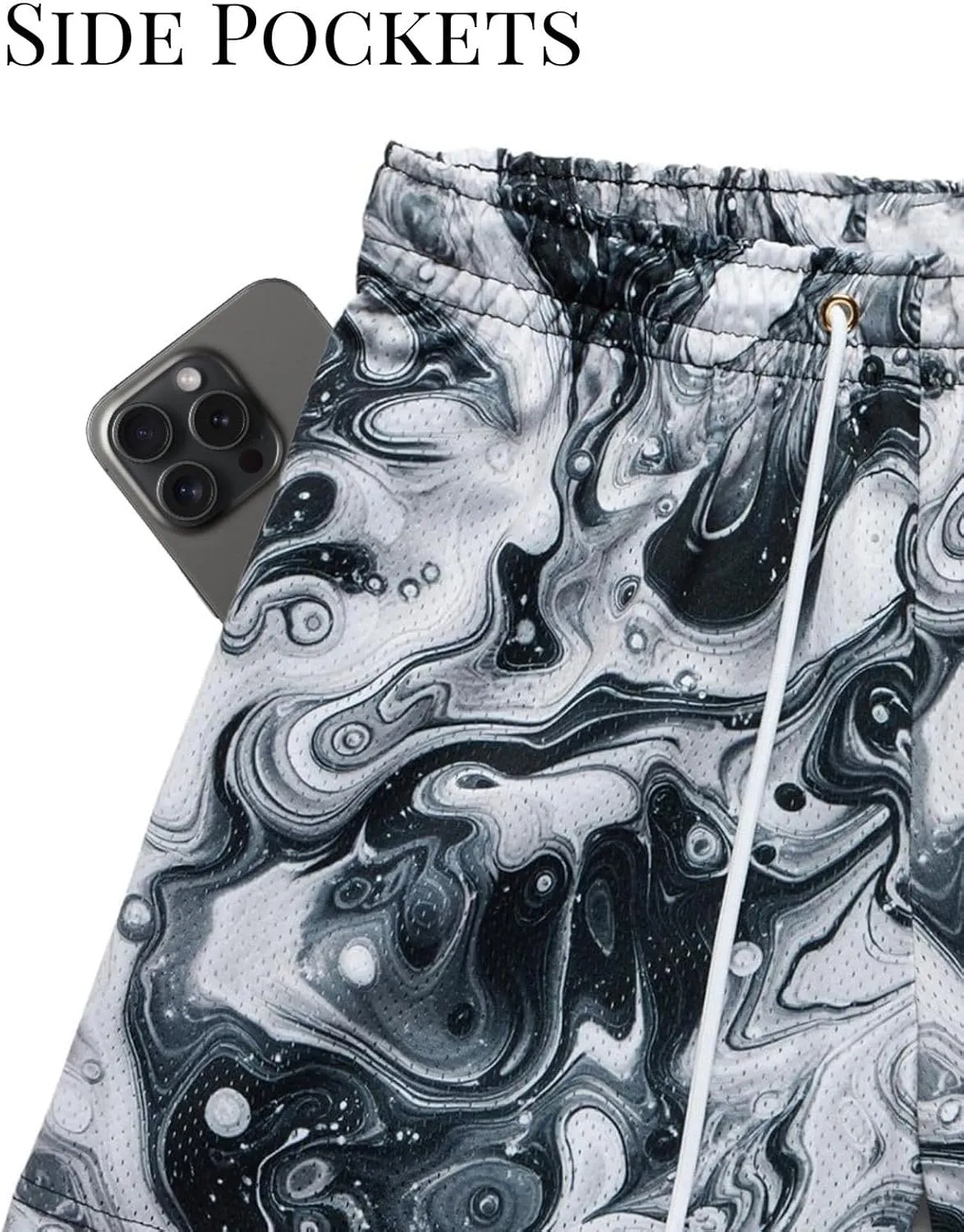 Mens Mesh Workout Shorts with Paisley Graphic Print Lightweight Athletic Running Shorts Quick-Dry for Basketball