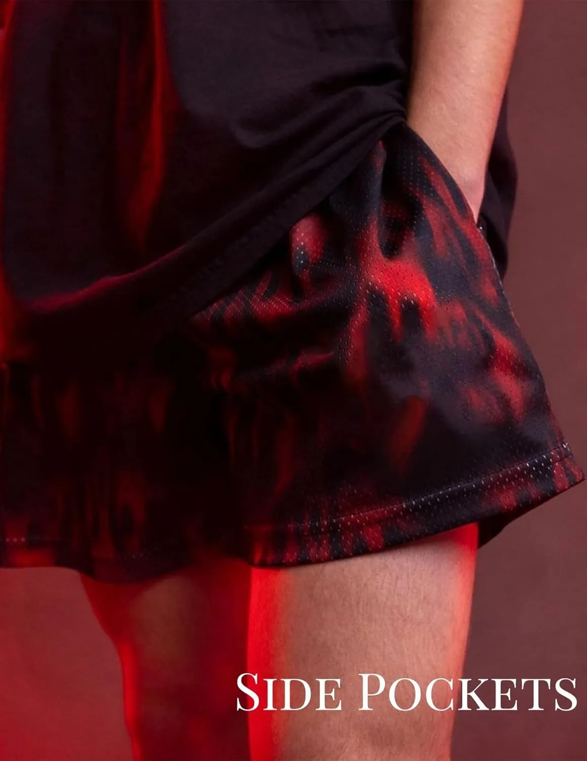 Mens Mesh Workout Shorts with Paisley Graphic Print Lightweight Athletic Running Shorts Quick-Dry for Basketball