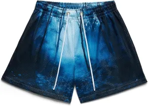Mens Mesh Workout Shorts with Paisley Graphic Print Lightweight Athletic Running Shorts Quick-Dry for Basketball