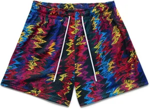 Mens Mesh Workout Shorts with Paisley Graphic Print Lightweight Athletic Running Shorts Quick-Dry for Basketball