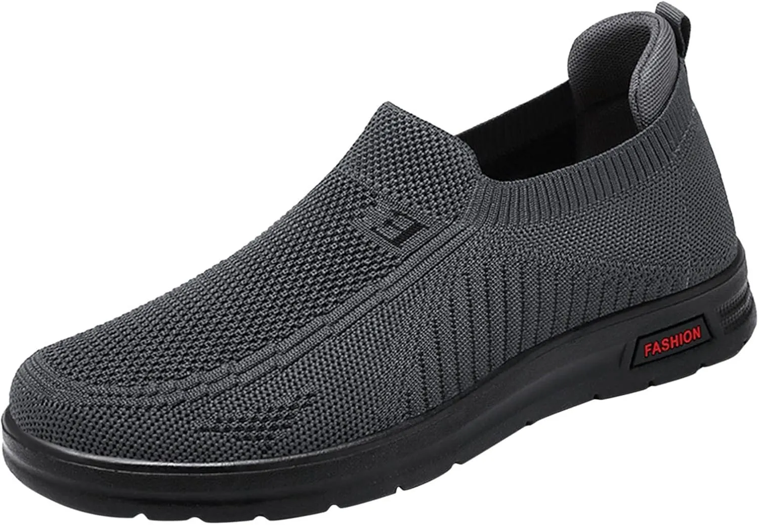 Mens Minimalist Shoes Breathable Fly Woven Mesh Shoes Soft Flat Bottom Sneakers Elderly Slip On Loafers