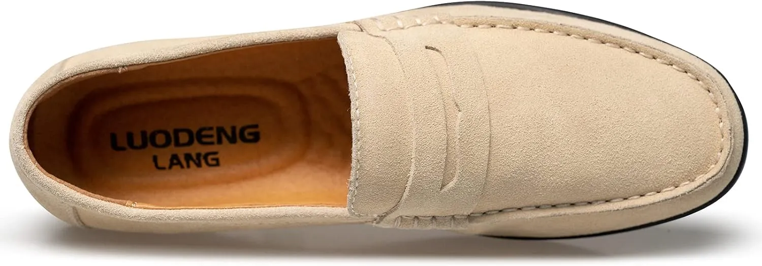 Men’s Moccasins Loafers Casual Leather Slip-On Driving Shoes Dress Comfortable & Light-Weight