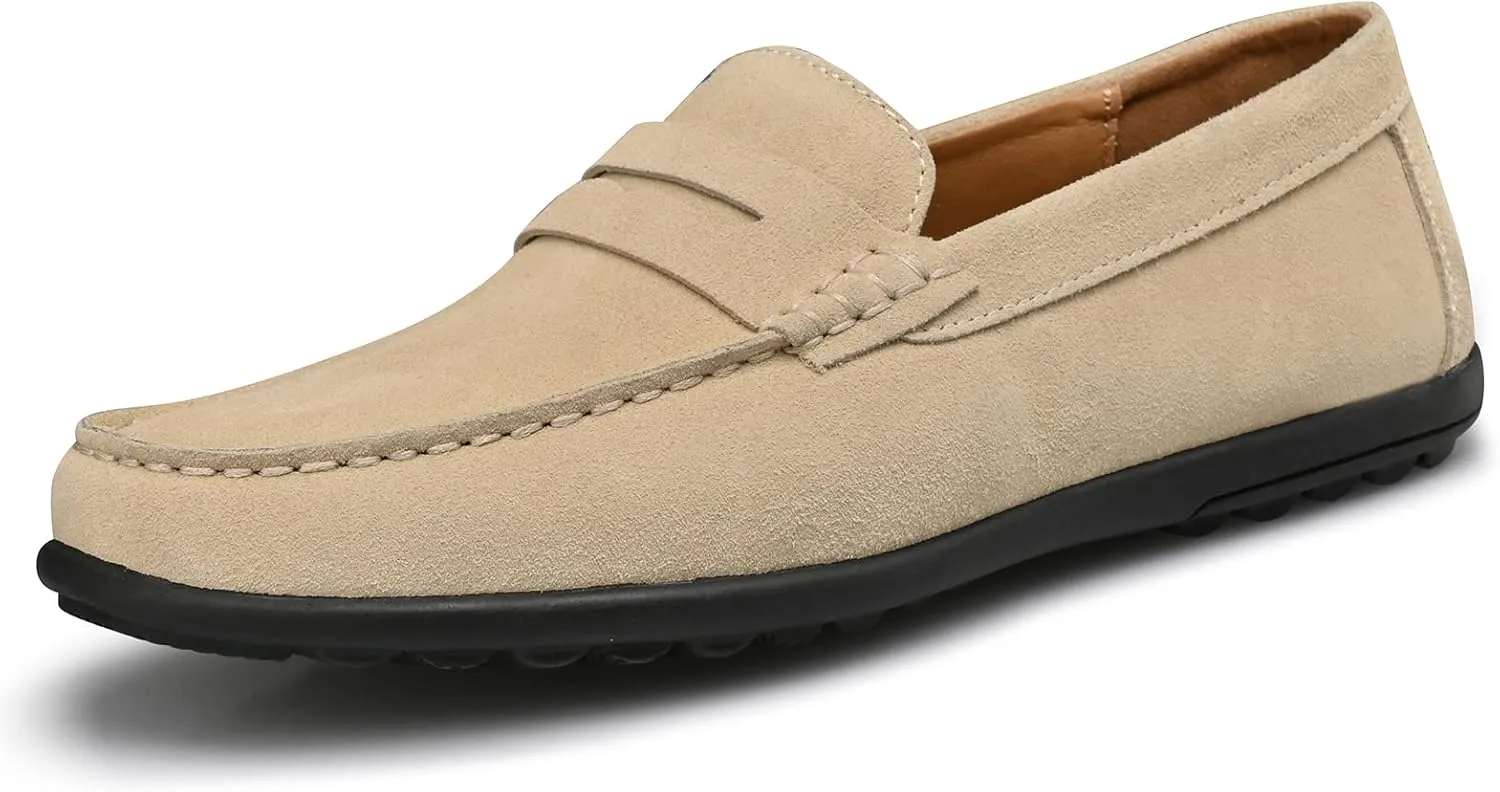Men’s Moccasins Loafers Casual Leather Slip-On Driving Shoes Dress Comfortable & Light-Weight