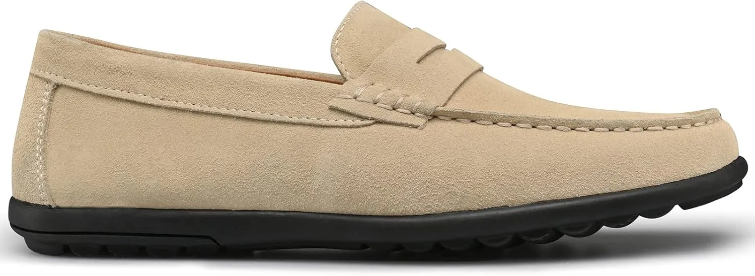 Men’s Moccasins Loafers Casual Leather Slip-On Driving Shoes Dress Comfortable & Light-Weight