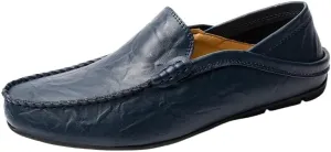 Men's Moccasins Loafers Round Toe Simple Vegan Leather Slip-On Shoes for Men Resistant Comfortable Fashion Driving Walking Loafer
