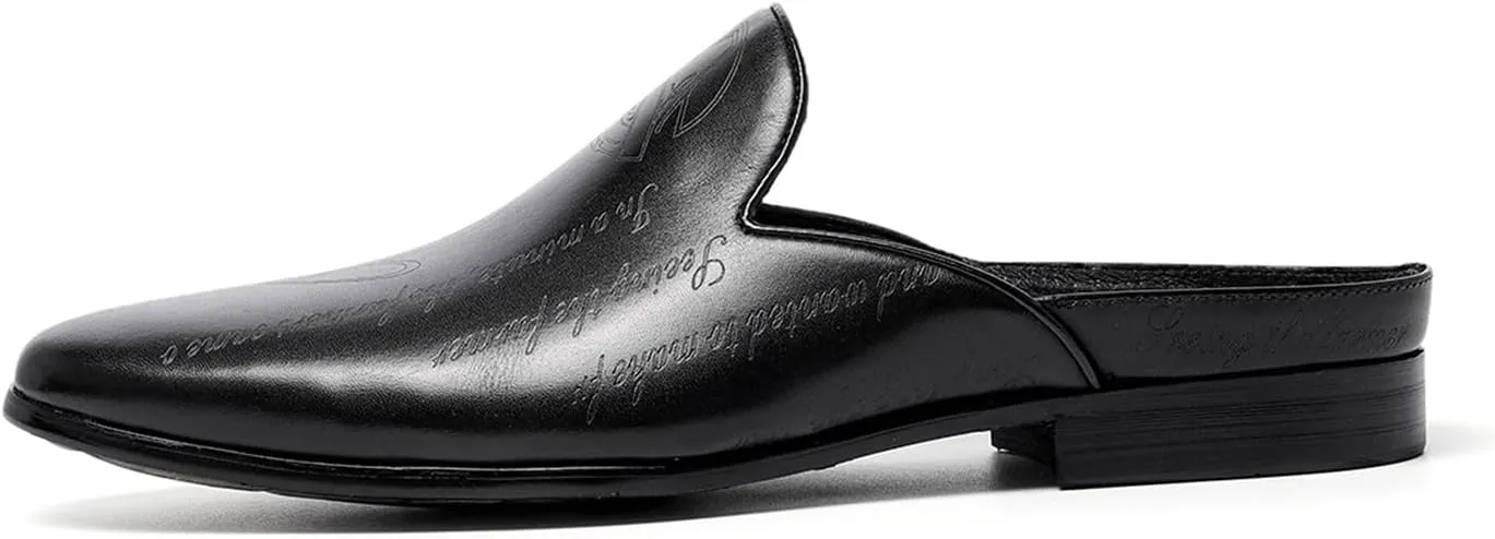 Mens Mules Dress Casaul Mens Tuexdo Business Slip-On Loafers Fashion Casual Slippers Wedding Prom Half Loafers Summer Shoes Open Sandals for Men
