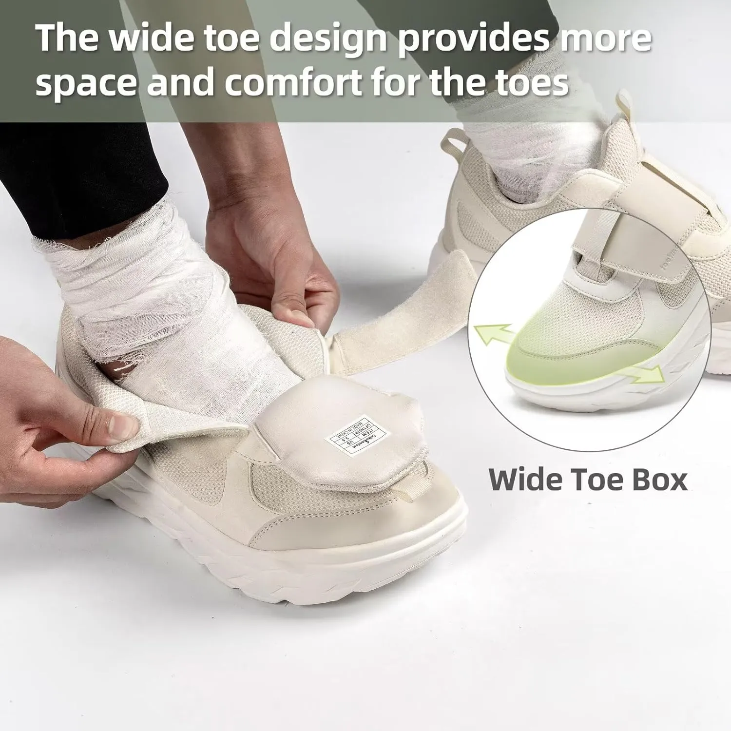 Men's Orthopedic Diabetic Wide Walking Shoes: Comfortable Plantar Fasciitis Shoes with Arch Support, Casual Adjustable Hammer Toes Swollen Slip On Loafers for Heel and Foot Pain Relief