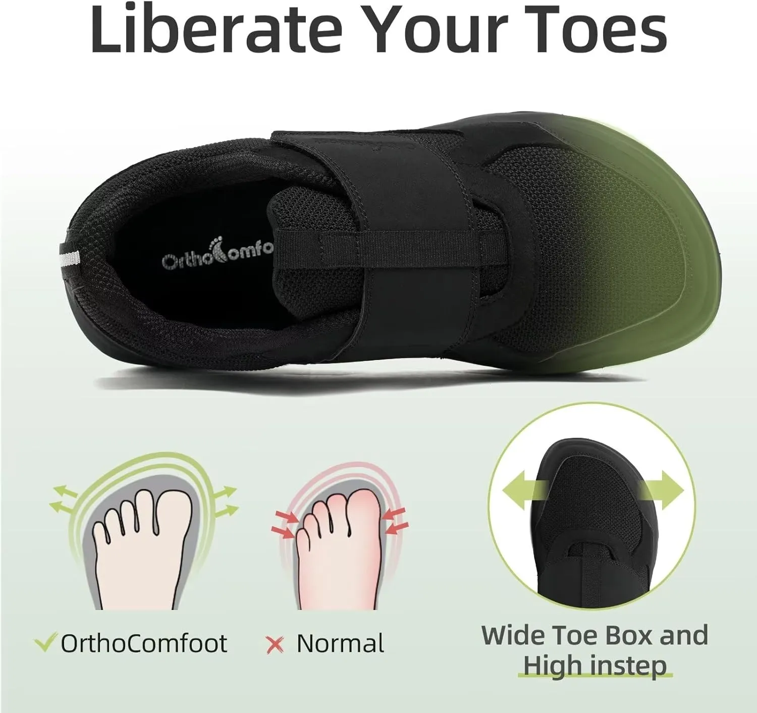 Men's Orthopedic Diabetic Wide Walking Shoes: Comfortable Plantar Fasciitis Shoes with Arch Support, Casual Adjustable Hammer Toes Swollen Slip On Loafers for Heel and Foot Pain Relief