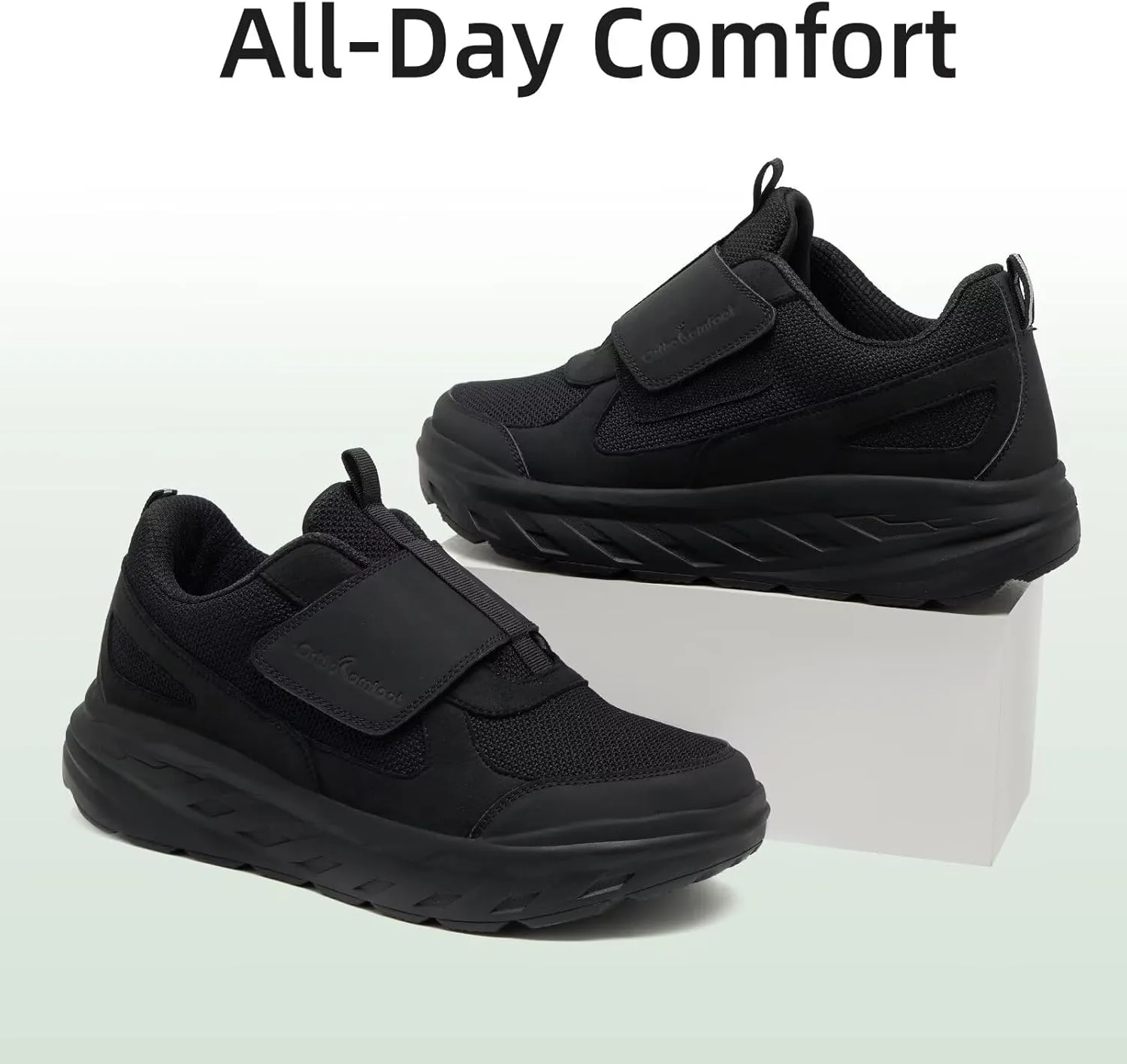 Men's Orthopedic Diabetic Wide Walking Shoes: Comfortable Plantar Fasciitis Shoes with Arch Support, Casual Adjustable Hammer Toes Swollen Slip On Loafers for Heel and Foot Pain Relief