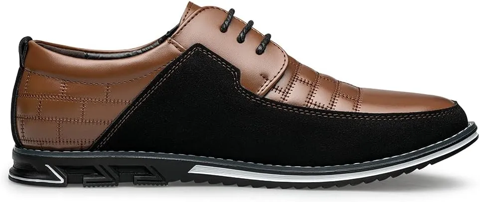 Men's Premium Leather Dress Shoes Comfort Business Casual Oxford Shoes Fashion Dress Sneakers Soft Loafers Derby Shoe for Office Working Walking Driving