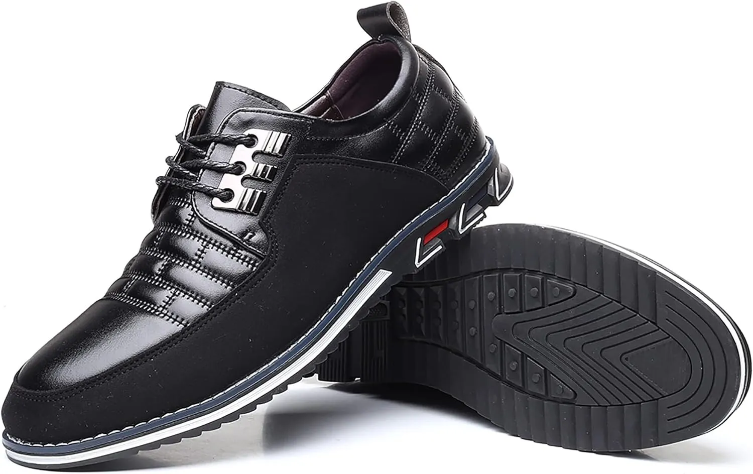 Men's Premium Leather Dress Shoes Comfort Business Casual Oxford Shoes Fashion Dress Sneakers Soft Loafers Derby Shoe for Office Working Walking Driving