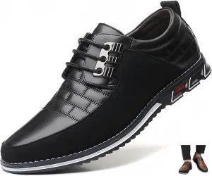 Men's Premium Leather Dress Shoes Comfort Business Casual Oxford Shoes Fashion Dress Sneakers Soft Loafers Derby Shoe for Office Working Walking Driving