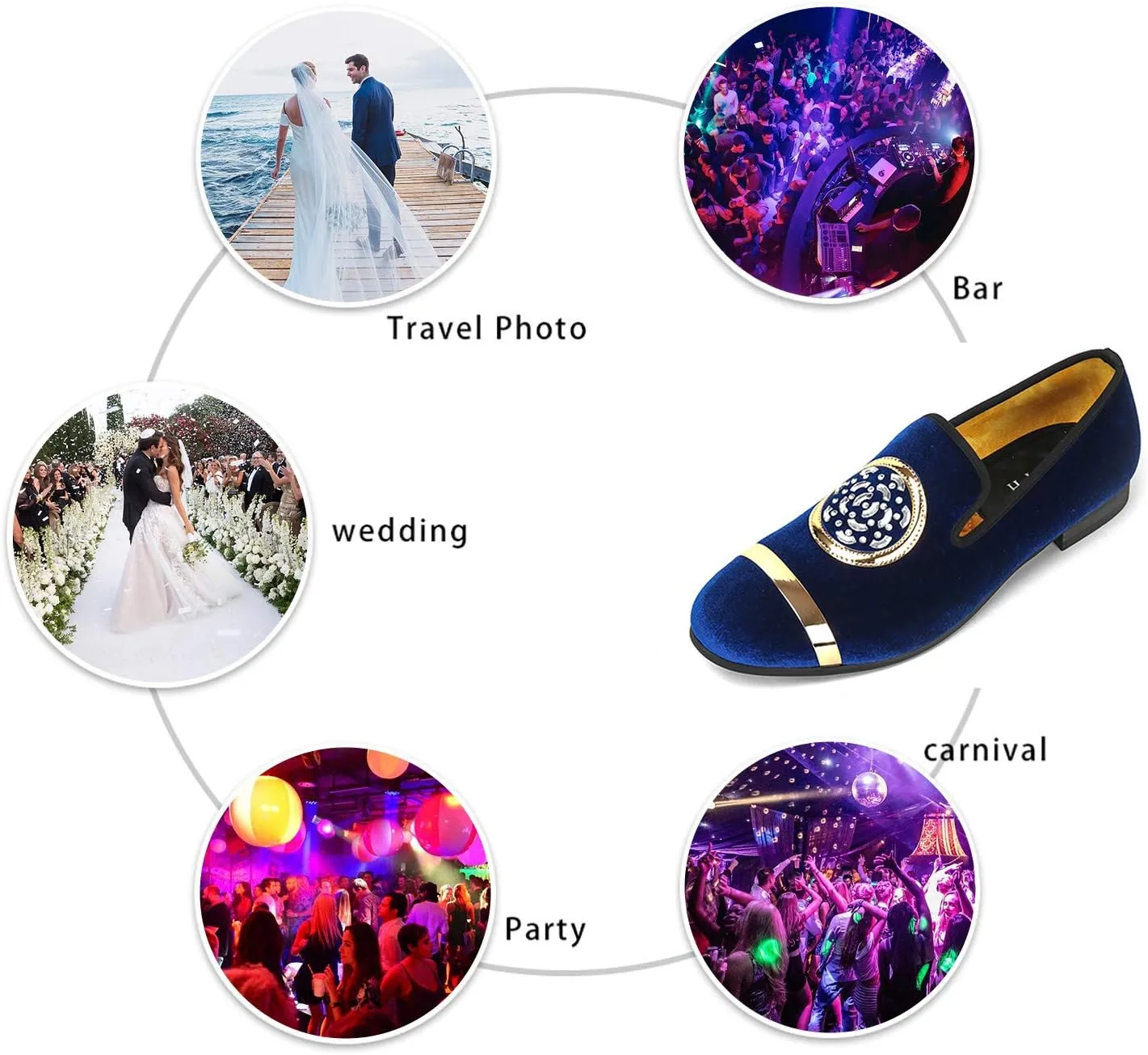 Mens Rhinestone Loafers Velvet Tuxedo Dress Shoes with Gold Plate Smoking Slippers Slip-On Penny Party Wedding Casual Shoes