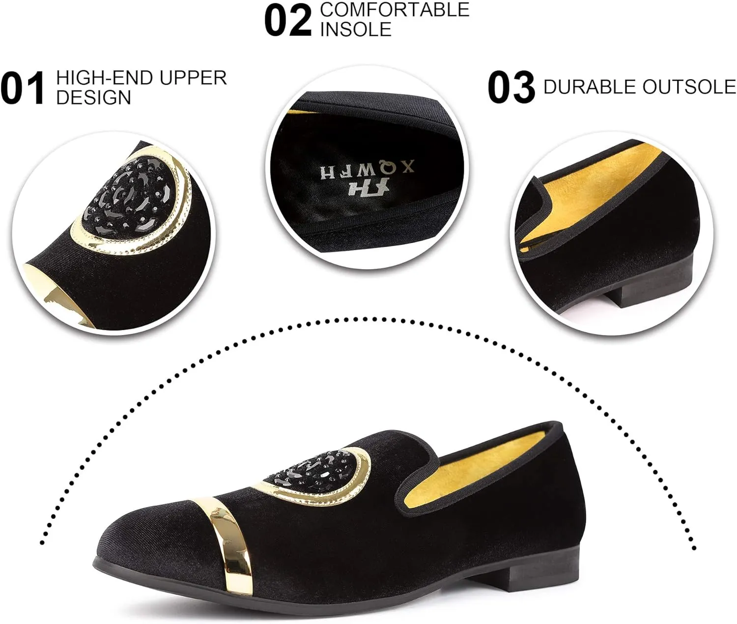 Mens Rhinestone Loafers Velvet Tuxedo Dress Shoes with Gold Plate Smoking Slippers Slip-On Penny Party Wedding Casual Shoes