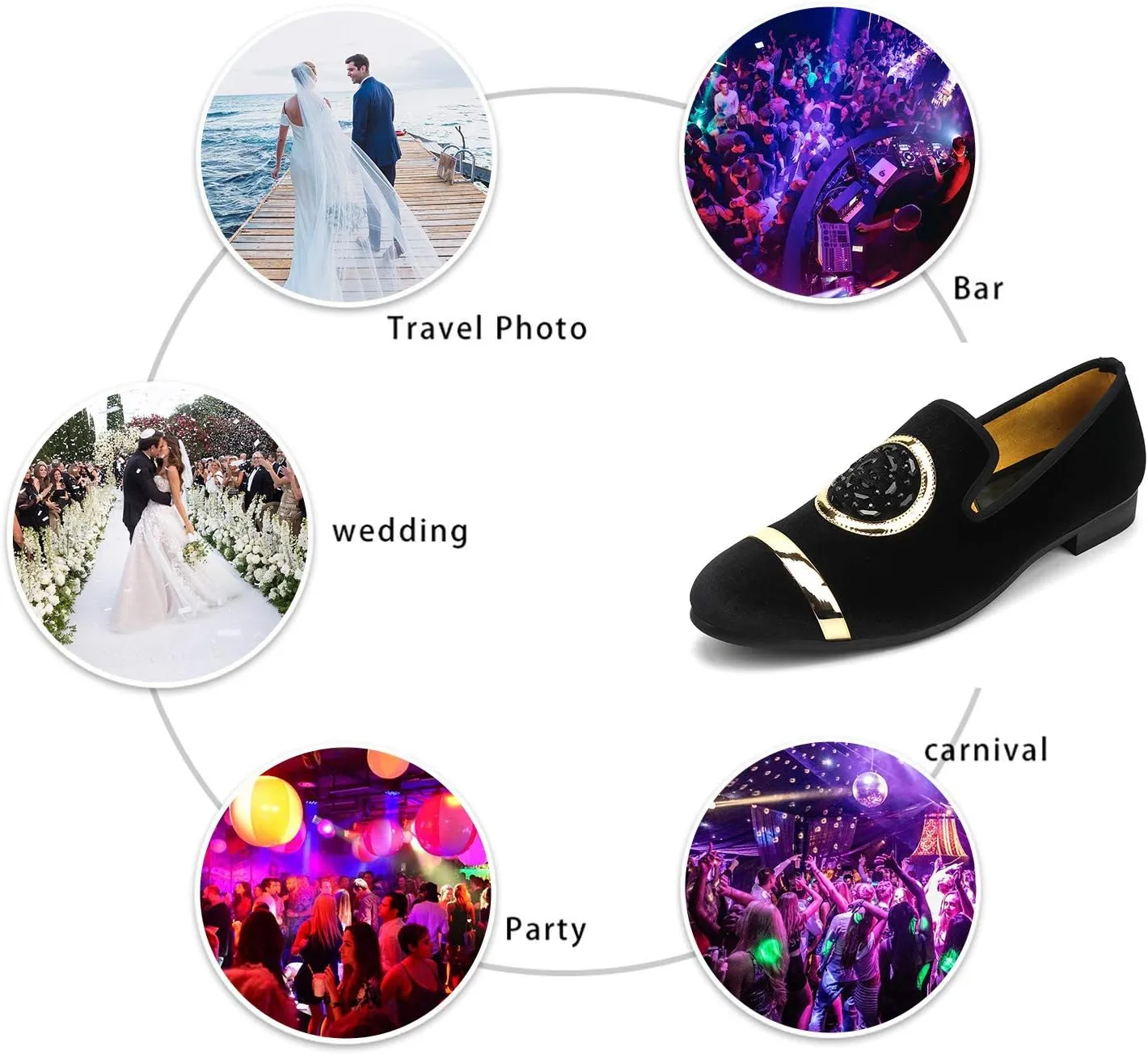 Mens Rhinestone Loafers Velvet Tuxedo Dress Shoes with Gold Plate Smoking Slippers Slip-On Penny Party Wedding Casual Shoes