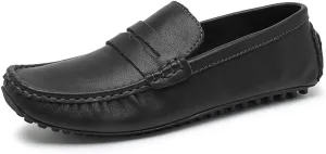 Men's Shoes Mens Loafers Round Toe Vegan Leather Penny Driving Loafers Flat Heel Slip Resistant Lightweight Wedding Party Slip-on