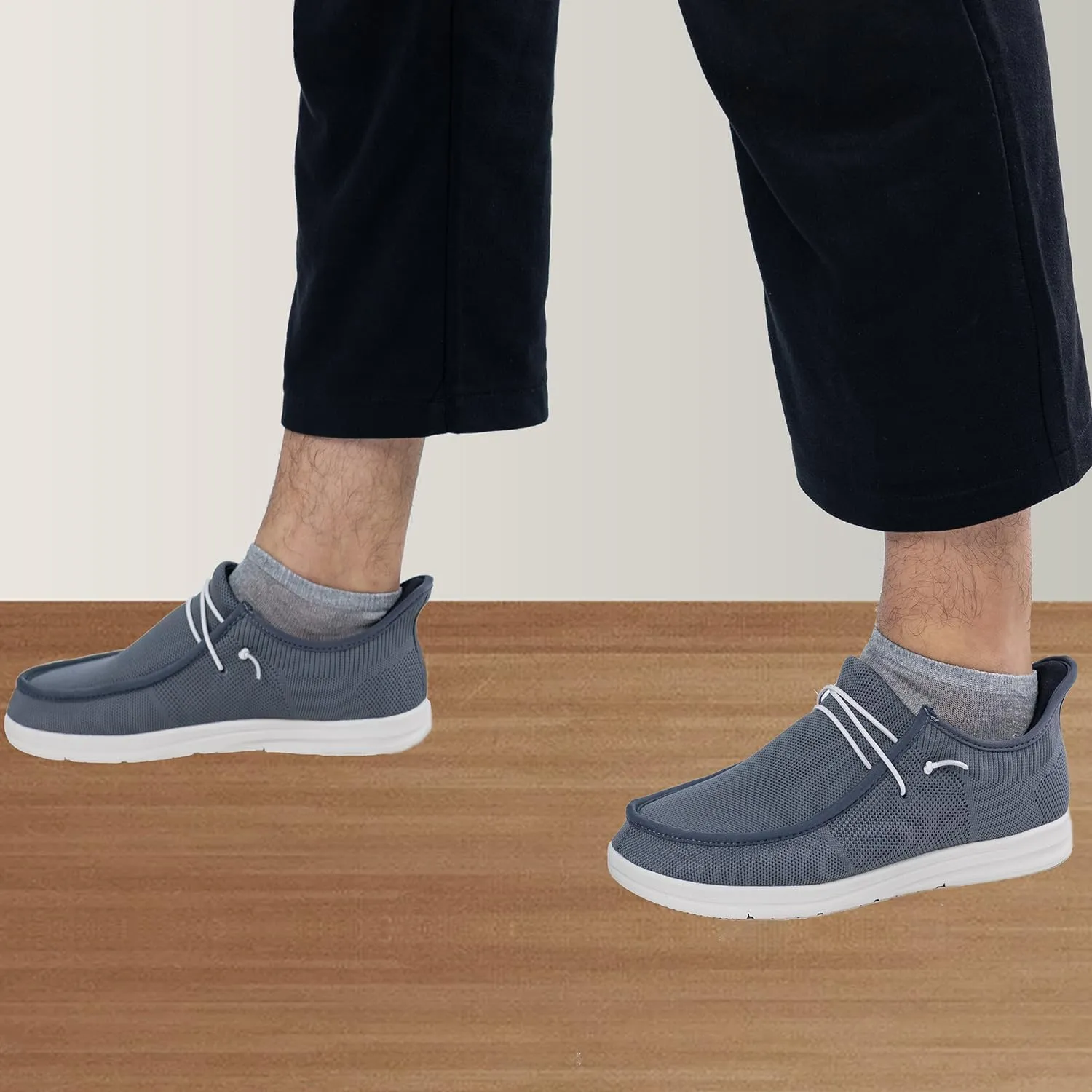 Men's Slip On Casual Shoes Arch Support Waking Loafers Non Slip Fashion Canvas Driving Boat Shoes Size 8-13